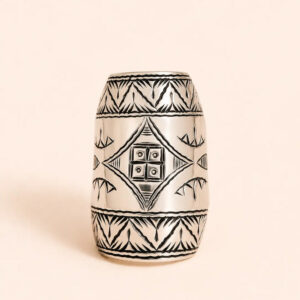 Amazigh Silver Shield Ring – Geometric Lozenge Flame Design
