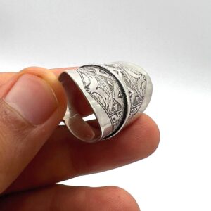 Vintage Handmade Tuareg Sterling Silver Ring: Berber Tribal Gypsy Ethnic African Jewelry, US Size 11 / FR Size 64
