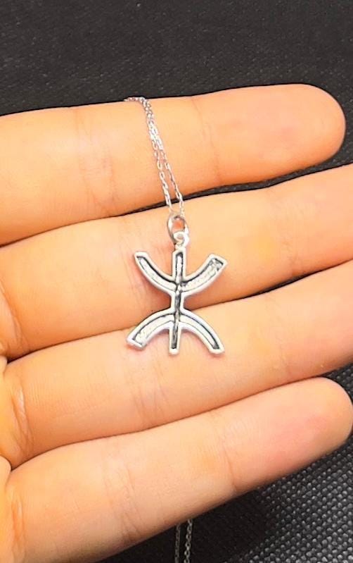 Amazigh Berber Symbol Necklace: Sterling Silver Jewelry
