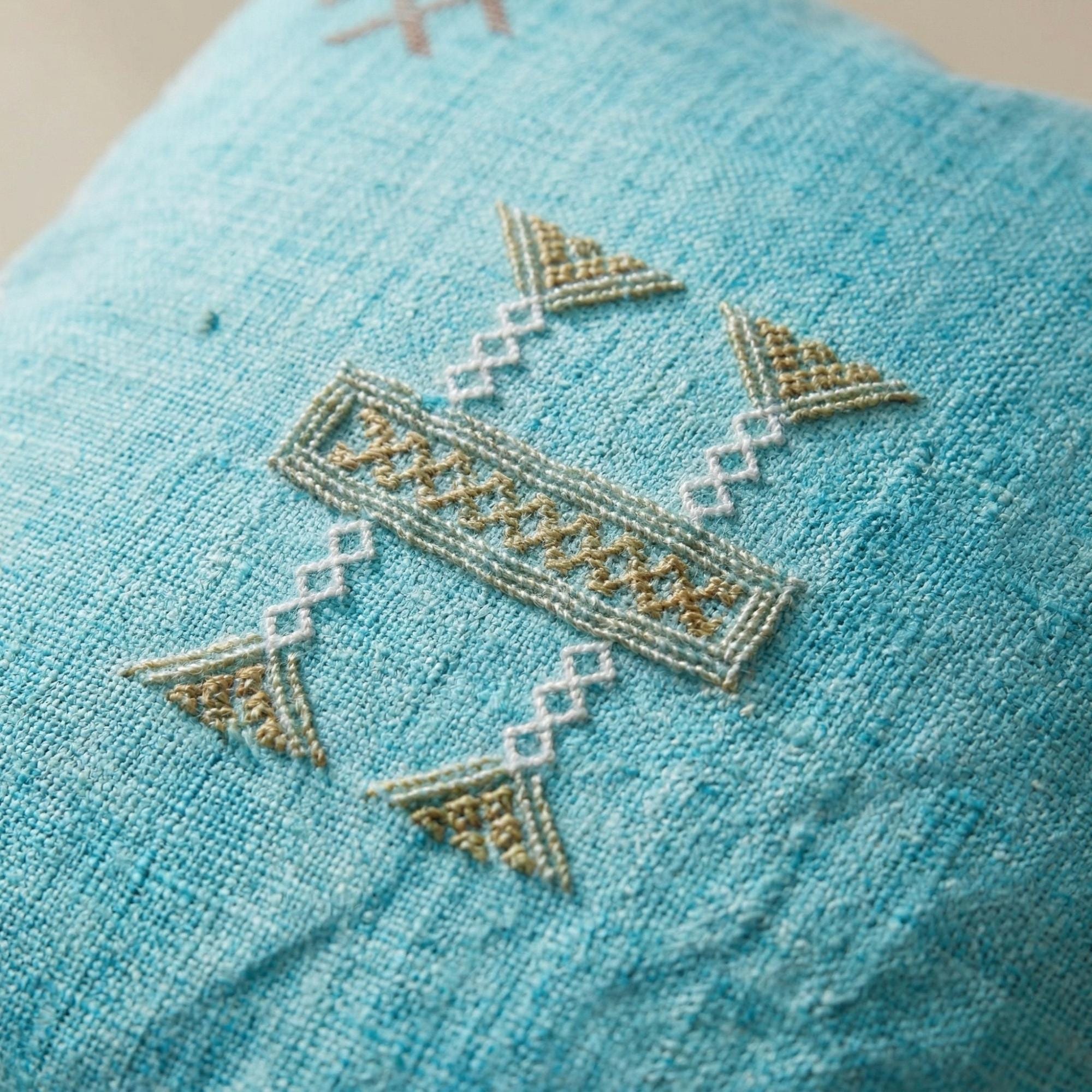 Berber Cactus Silk Cover 20x20 Blue Sky Pillow