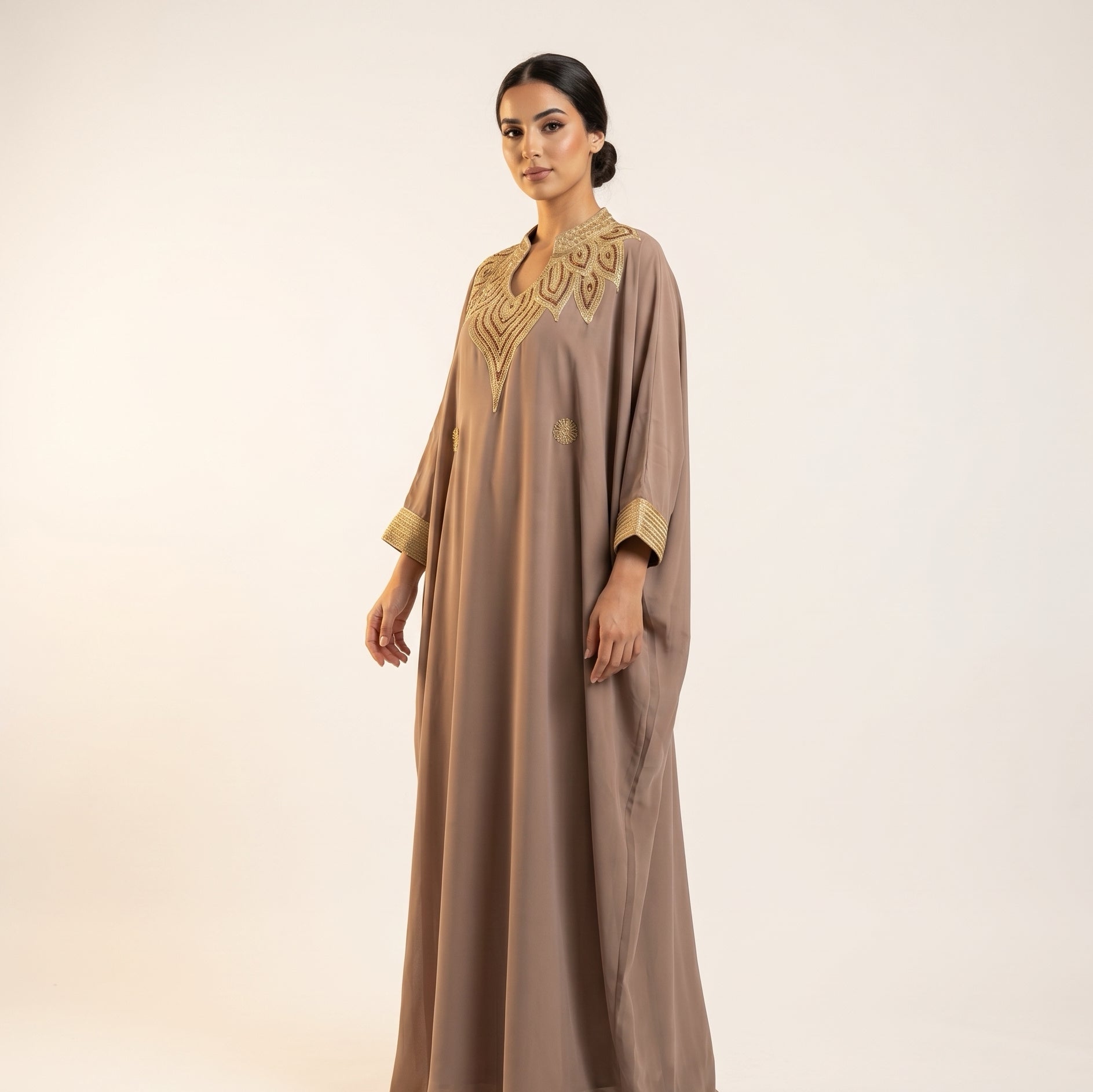 Gandoura Belt - Taupe Motif Waist Accessory
