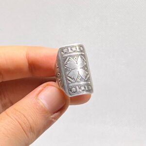 Berber Sterling Silver Ring: Handmade Engraved Tribal Jewelry, US Size 9