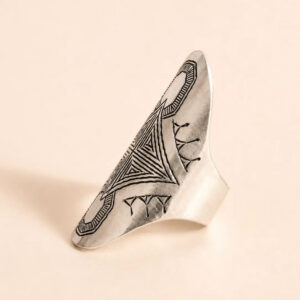 Amazigh Silver Ring – Tighri Geometric Shield Design