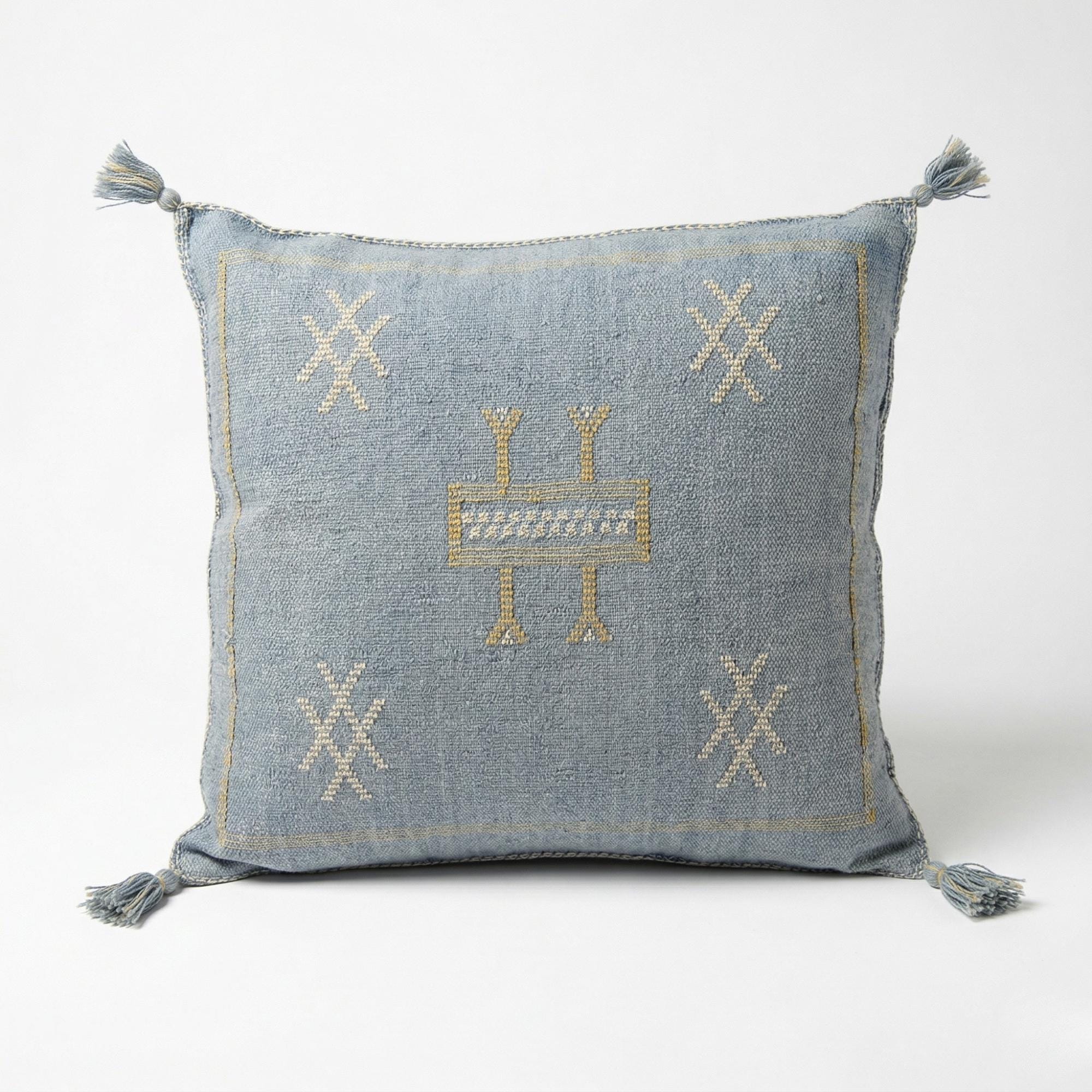 Berber Cactus Silk Cover 20x20 Blue Sabra Pillow