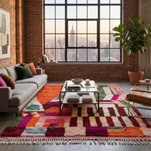 Boujaad Rug Colorful Berber Wool Carpet