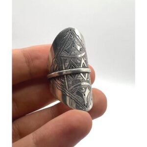 Handmade Sterling Silver Berber Ring: Tribal Tuareg Jewelry, Size 65 FR / 11 US