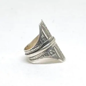 Sterling Silver Ring - Handmade Berber Tuareg Tribal Jewelry (US Size 8)