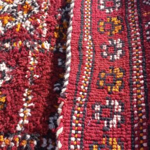 Vintage Rug 6x4 ft - Red Floral Wool Rug - Antique Berber Carpet - Boho Living Room Rug - Tribal Red Area Rug - One of a Kind