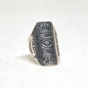 Berber Sterling Silver Ring: Engraved Tuareg Tribal Jewelry, Size 7 US