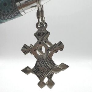 Tuareg Croix du Sud Sterling Silver Spiral Bohemian Cross Earrings: Berber Tribal Ethnic Jewelry