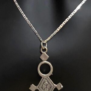 Tuareg Cross Pendant: Yaz Sterling Silver African Tribal Berber Sahara Tribe Pendant Necklace