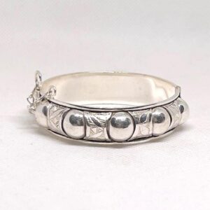 Handmade Berber Cuff: Engraved Sterling Silver Bracelet
