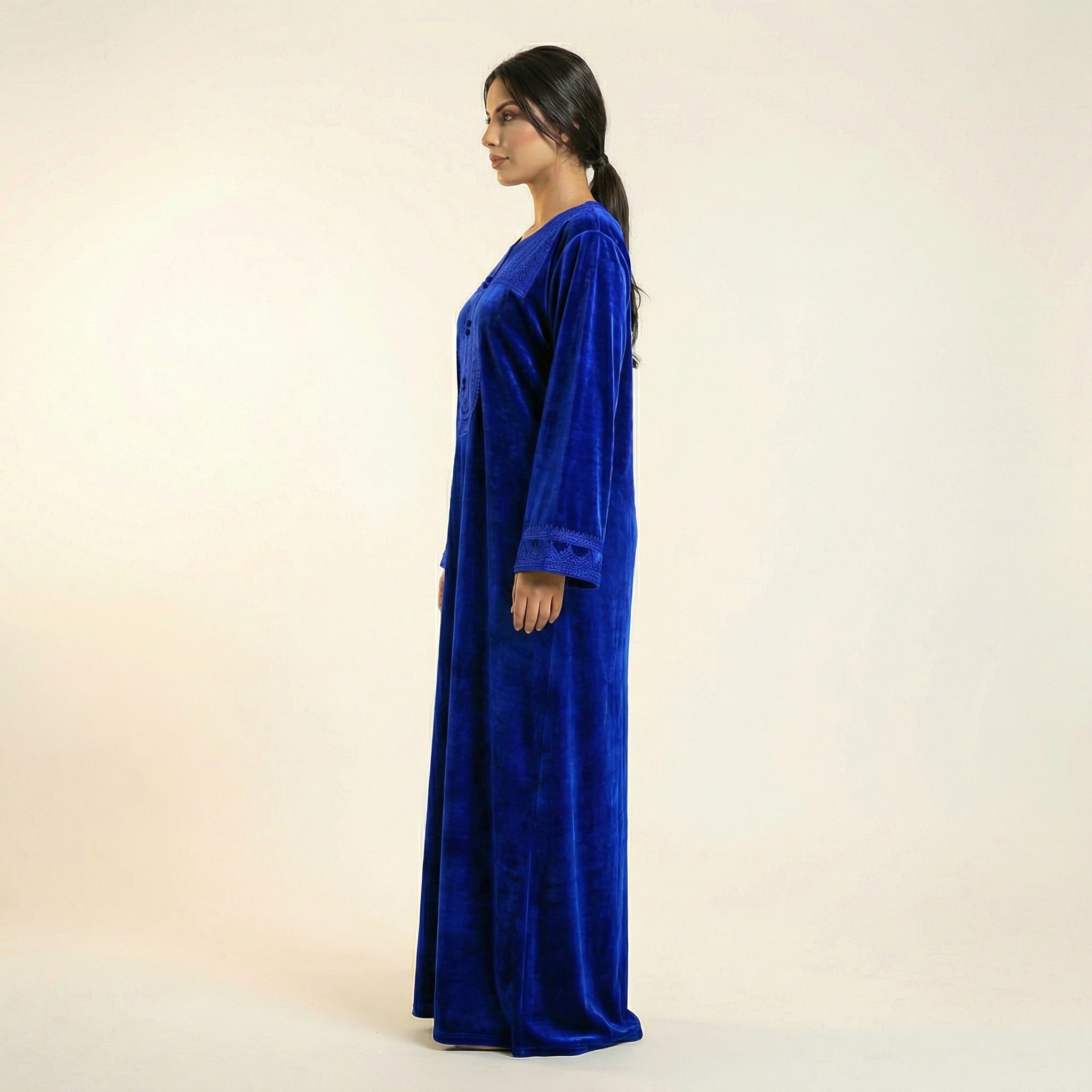 Velours Kaftan - Blue Velvet Ceremony Style