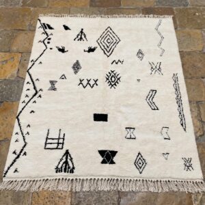Berber Cream & Black Azilal Rug