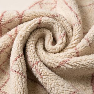 Beni Ourain Rug - Ivory Blush Pink Wool Rug - Handmade Diamond Rug - Soft Boho Area Rug - Rose Berber Carpet - Multiple Sizes
