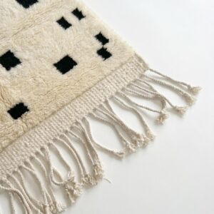 Mrirt Rug - Ivory Black Luxury Wool Rug - Handmade Sculpted Pixel Grid Rug - Ultra Plush Area Rug - Berber Carpet - Multiple Sizes
