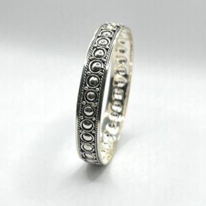 Vintage Sterling Silver Bangle: Handmade Berber Tribal Engraved Bracelet