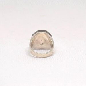Handmade Sterling Silver Tuareg Ring: Ebony Wood Inlay, Berber Tribal Jewelry