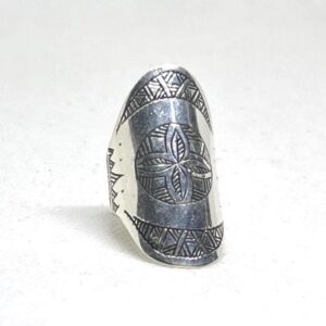 Handmade Berber Silver Ring: Tuareg Sterling African Long Engraved Tribal Ethnic Boho Jewelry