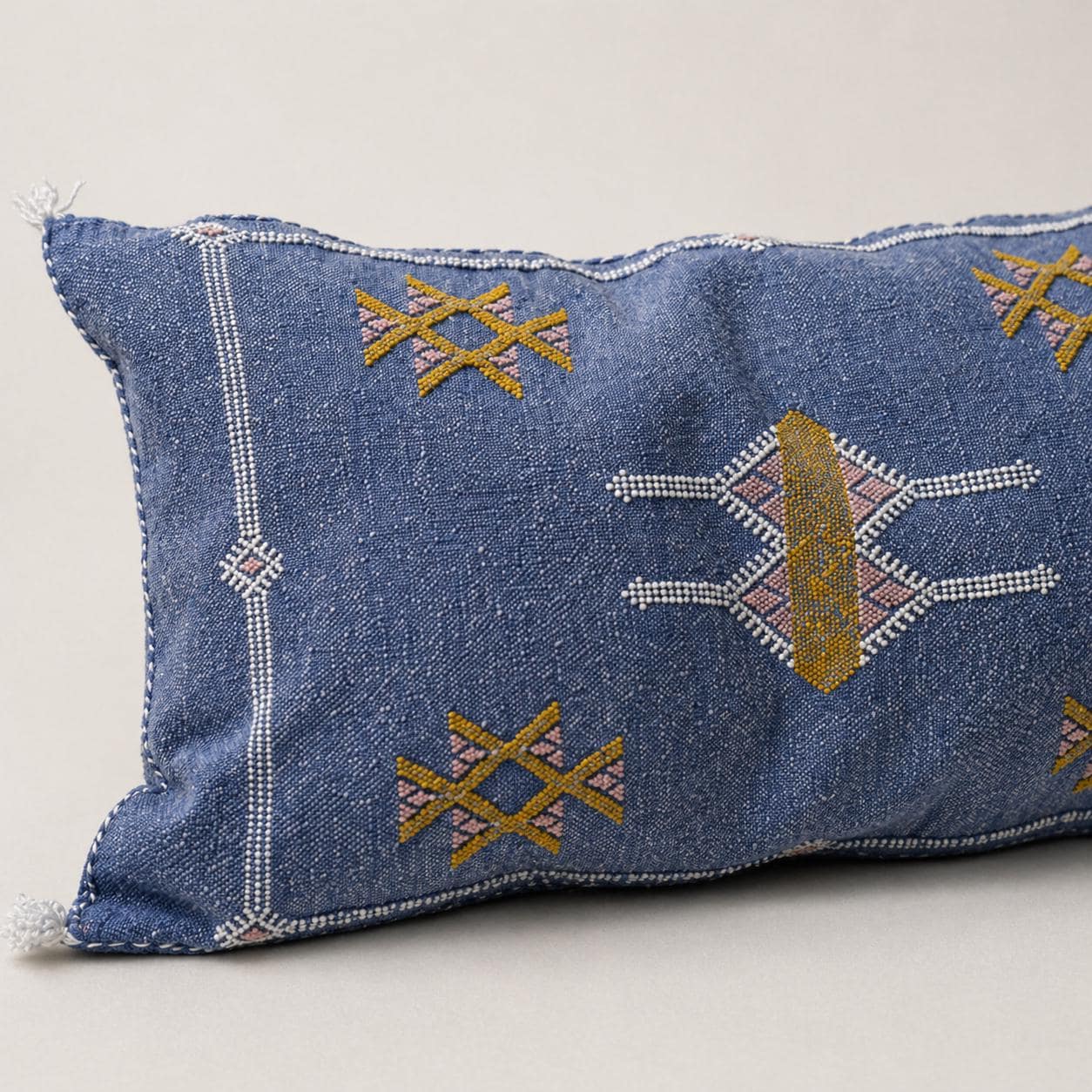 Amazigh Cactus Silk Cover 12x20 Handmade Lumbar Pillow