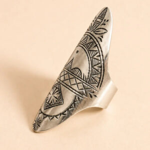 Amazigh Silver Ring – Tighri Geometric Shield Design