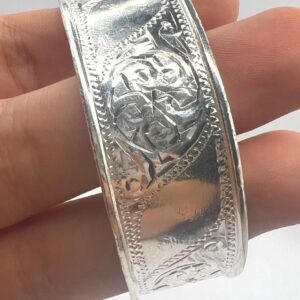 Cuff Silver Bracelet Handmade Berber Tribal Bangle Ethnic African Tuareg Engraved Simple Sterling
