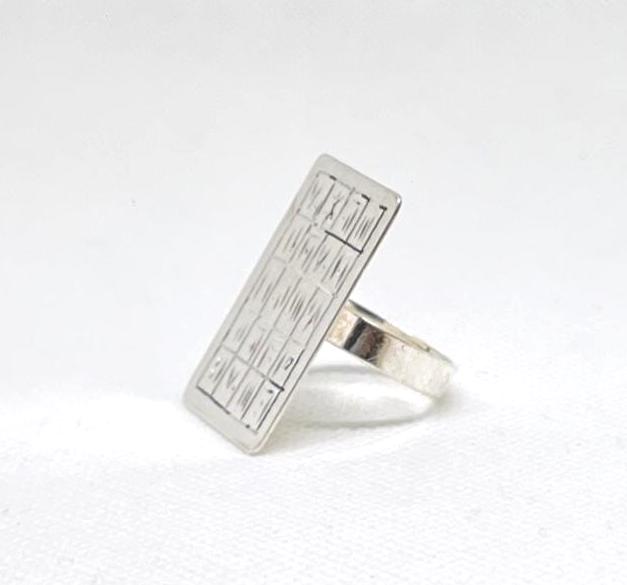 Talismanic Berber Tuareg Silver Ring: Magic Square Jewelry