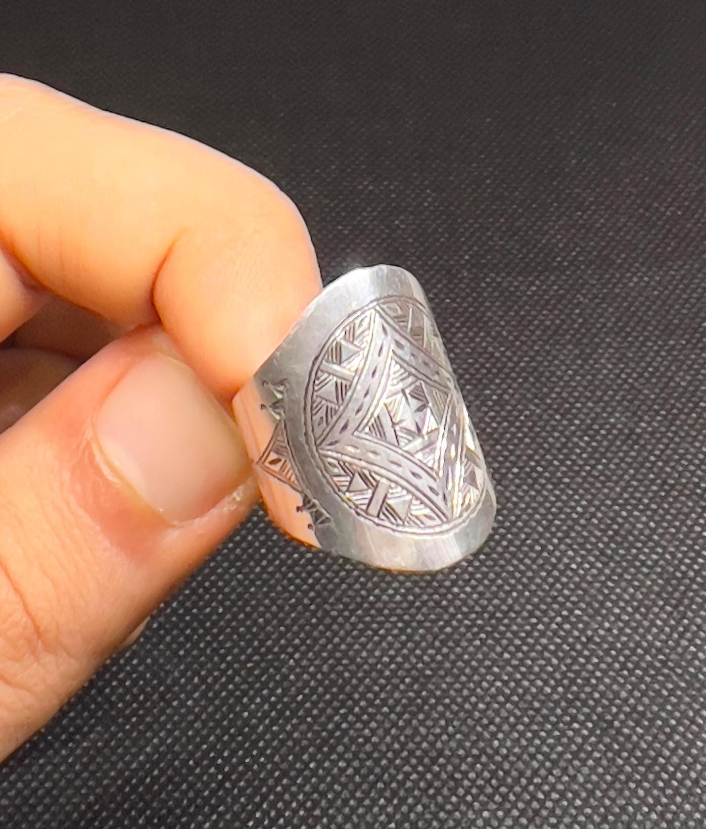 Handmade Tuareg Sterling Silver Ring: Berber Tribal Jewelry