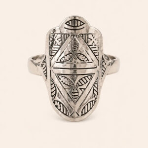 Berber Silver Atlas Ring – Amazigh Geometric Ring