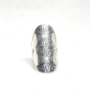 Handmade Berber Silver Ring: Tuareg Sterling African Long Engraved Tribal Ethnic Boho Jewelry