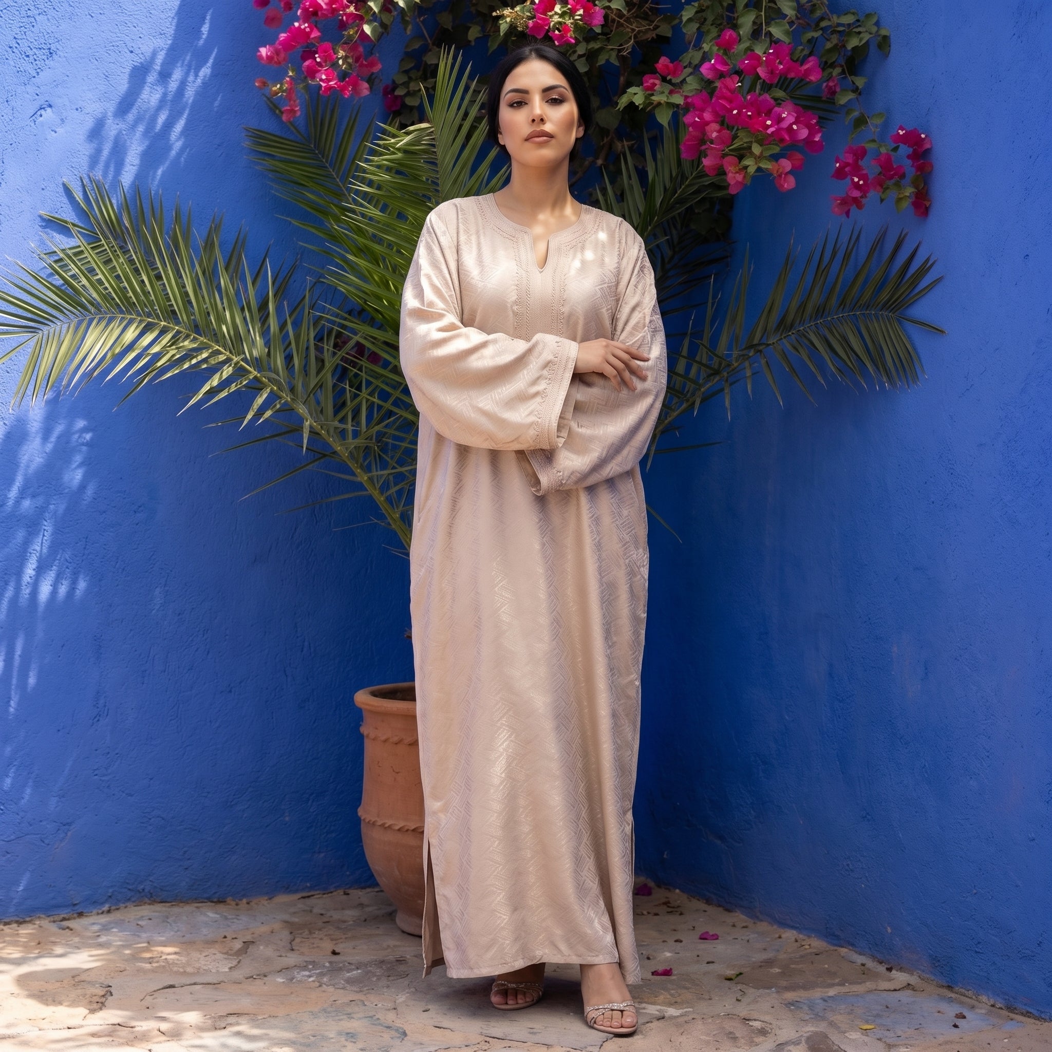 kamkha Kaftan - Beige Occasion Wear