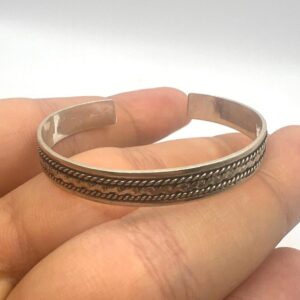 Engraved Sterling Silver Baby Bangle, Spiral Boho Cuff Bracelet, Adjustable Kids Jewelry