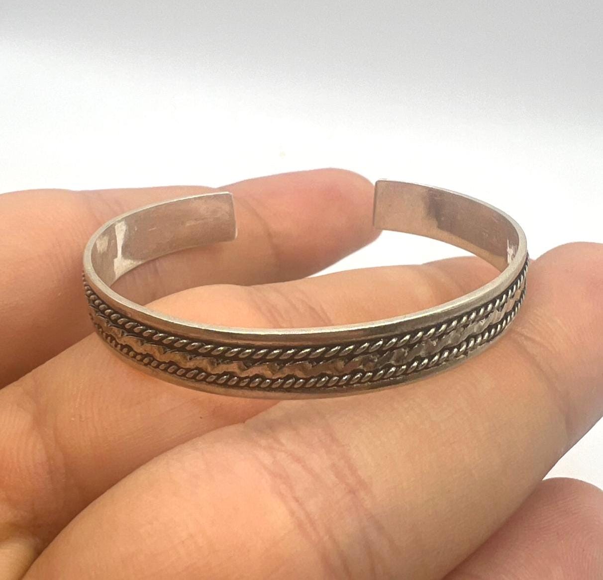 Engraved Sterling Silver Baby Bangle, Spiral Boho Cuff Bracelet, Adjustable Kids Jewelry