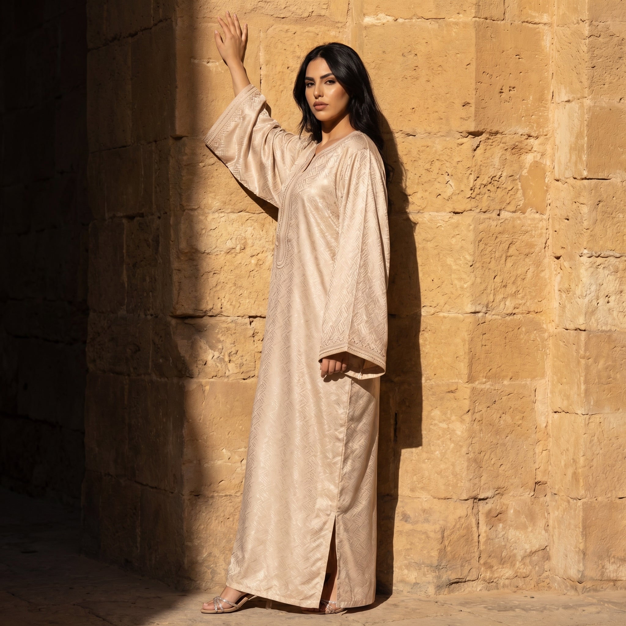 kamkha Kaftan - Beige Occasion Wear