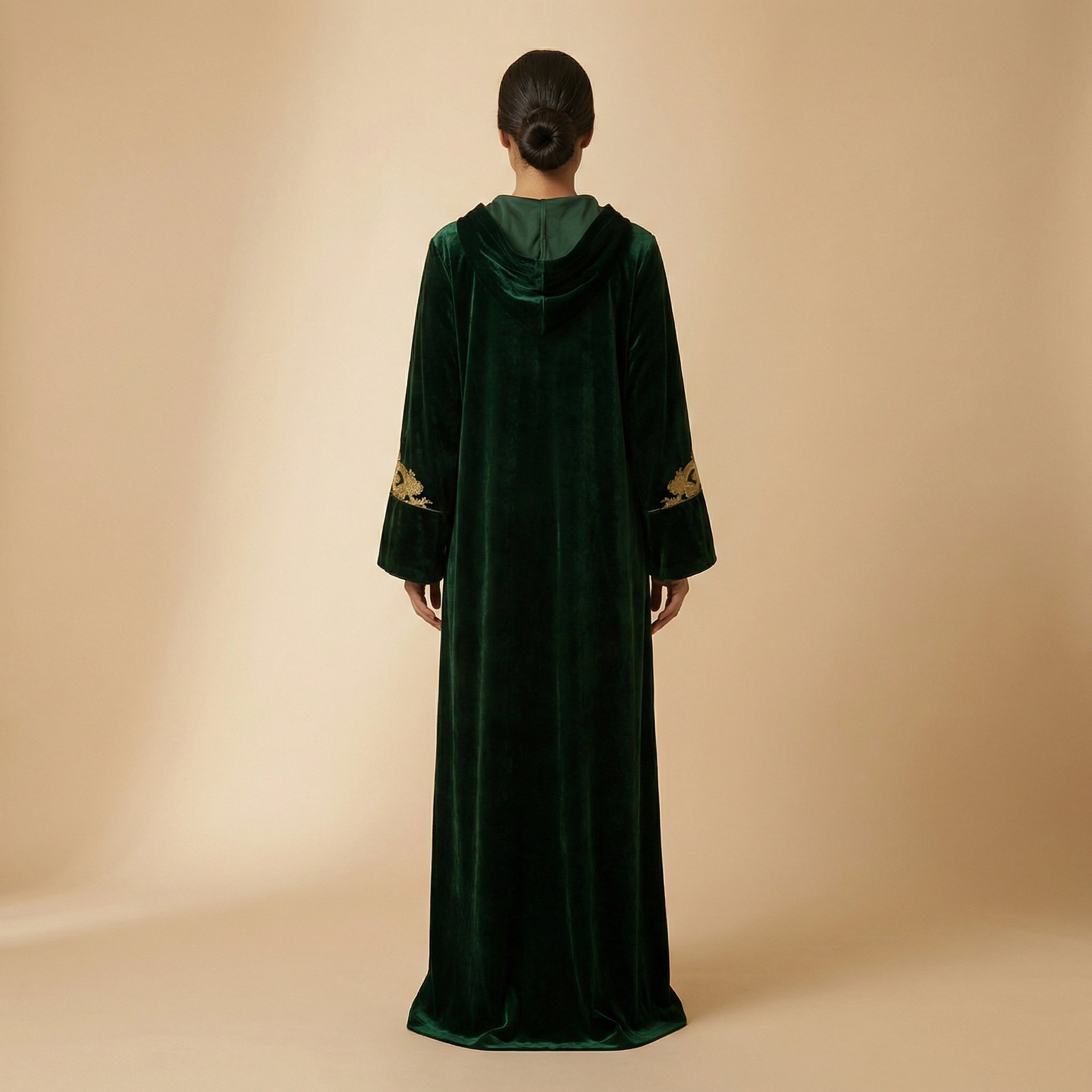 Amazigh Djellaba - Green Velvet Traditional Occasion Wear