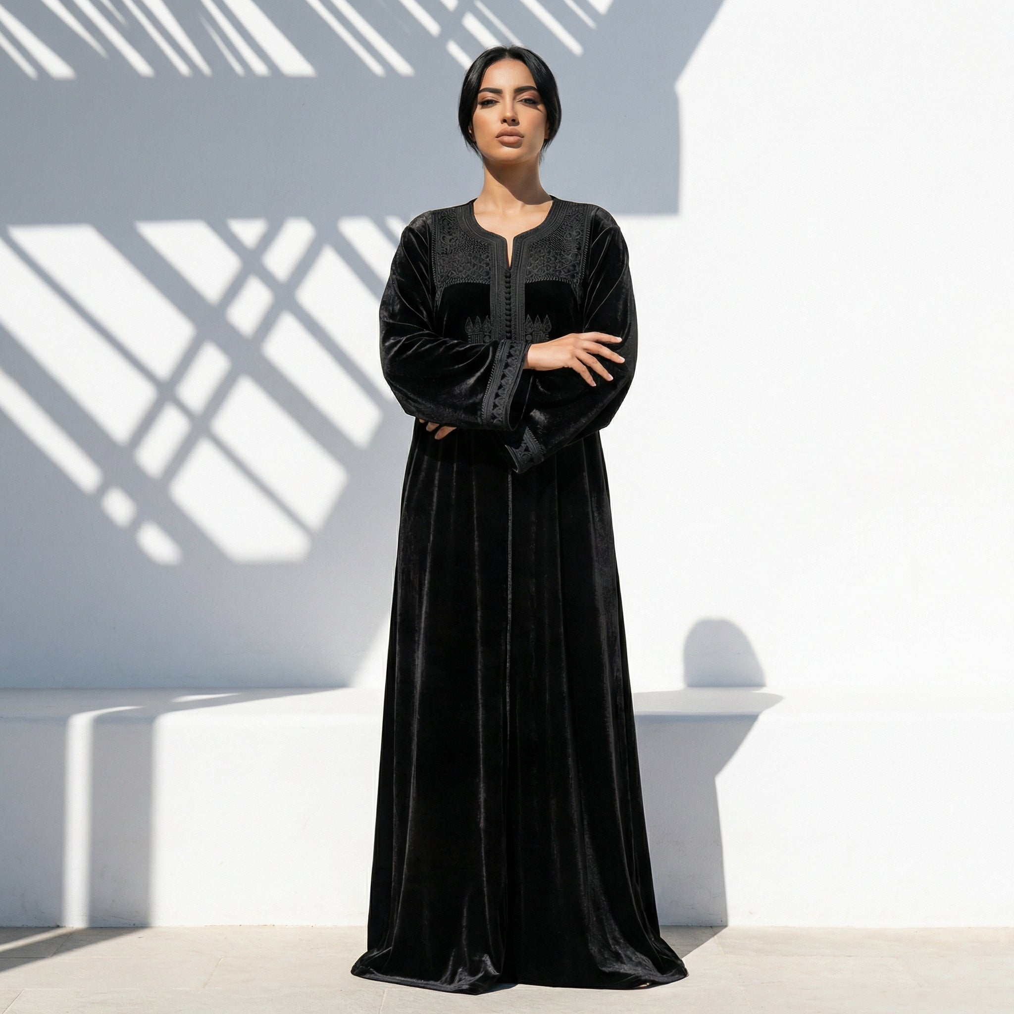Velours Kaftan - Black Velvet Ceremony Wear