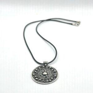 Berber Amulet Sterling Silver Pendant Necklace: Tuareg Cross Spiral Balls