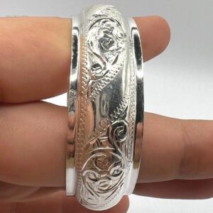 Cuff Silver Bracelet Handmade Berber Tribal Bangle Ethnic African Tuareg Engraved Simple Sterling