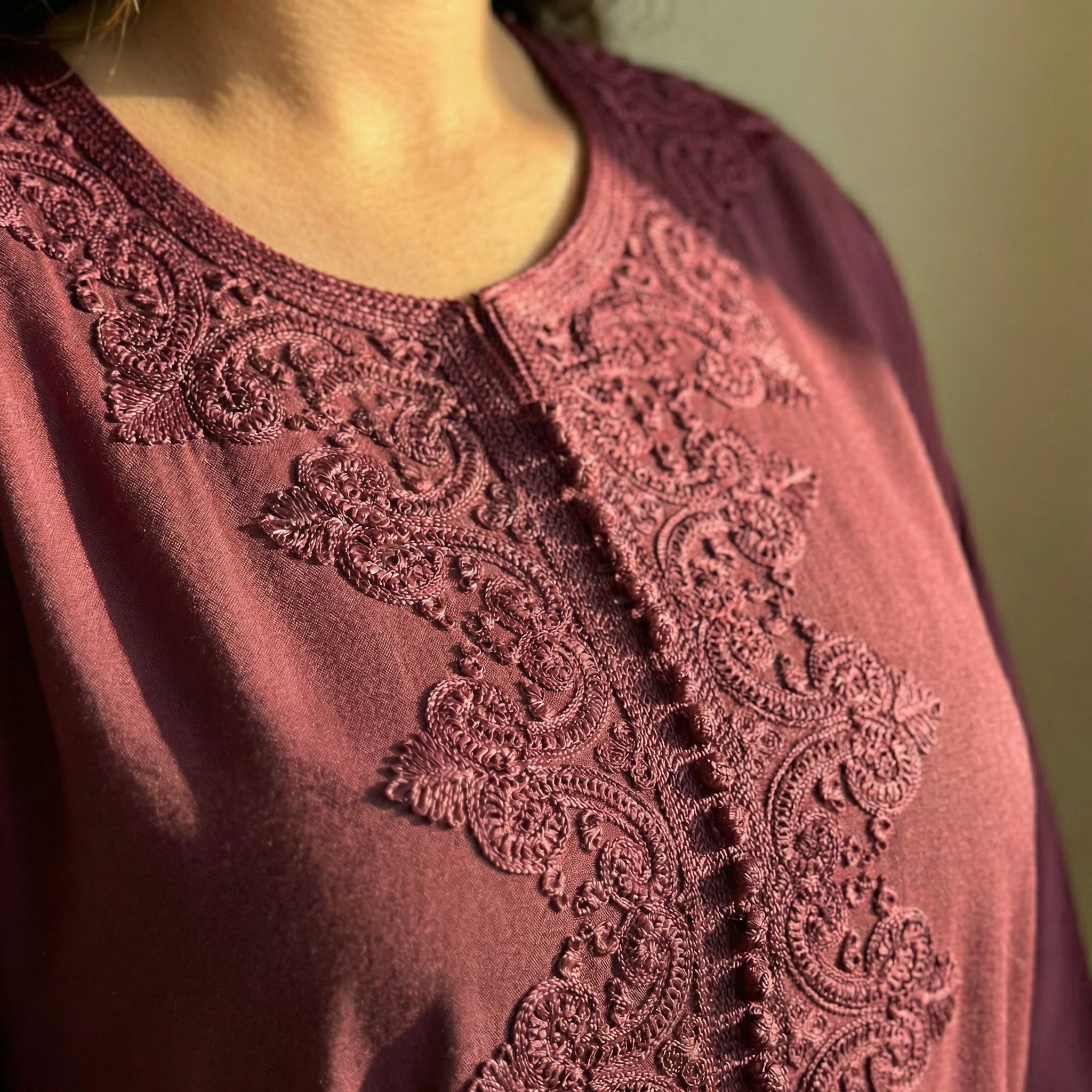 Crêpe Kaftan - Korean Crêpe Embroidered Ceremony Style