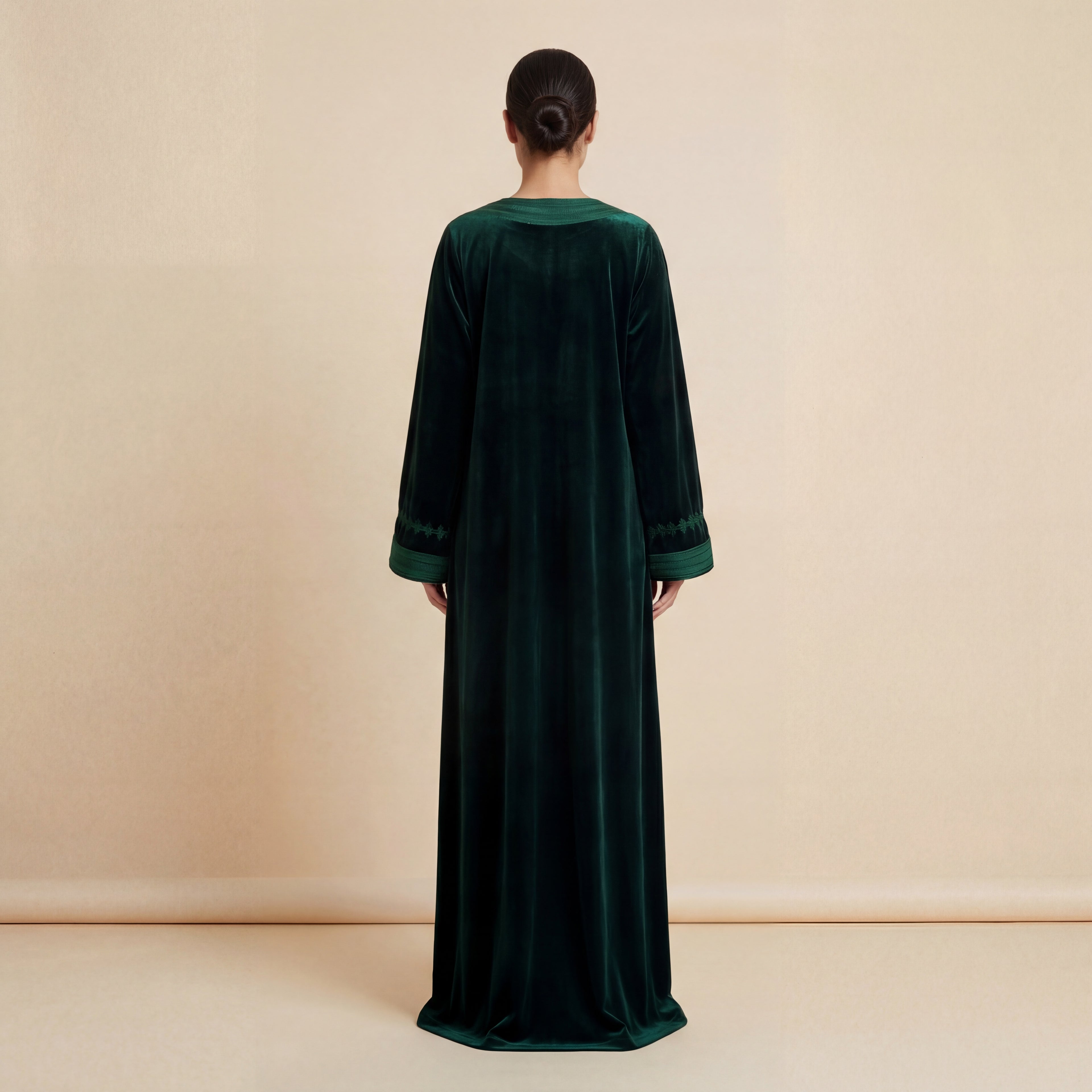 Kaftan - Velvet Green Elegance for Special Moments