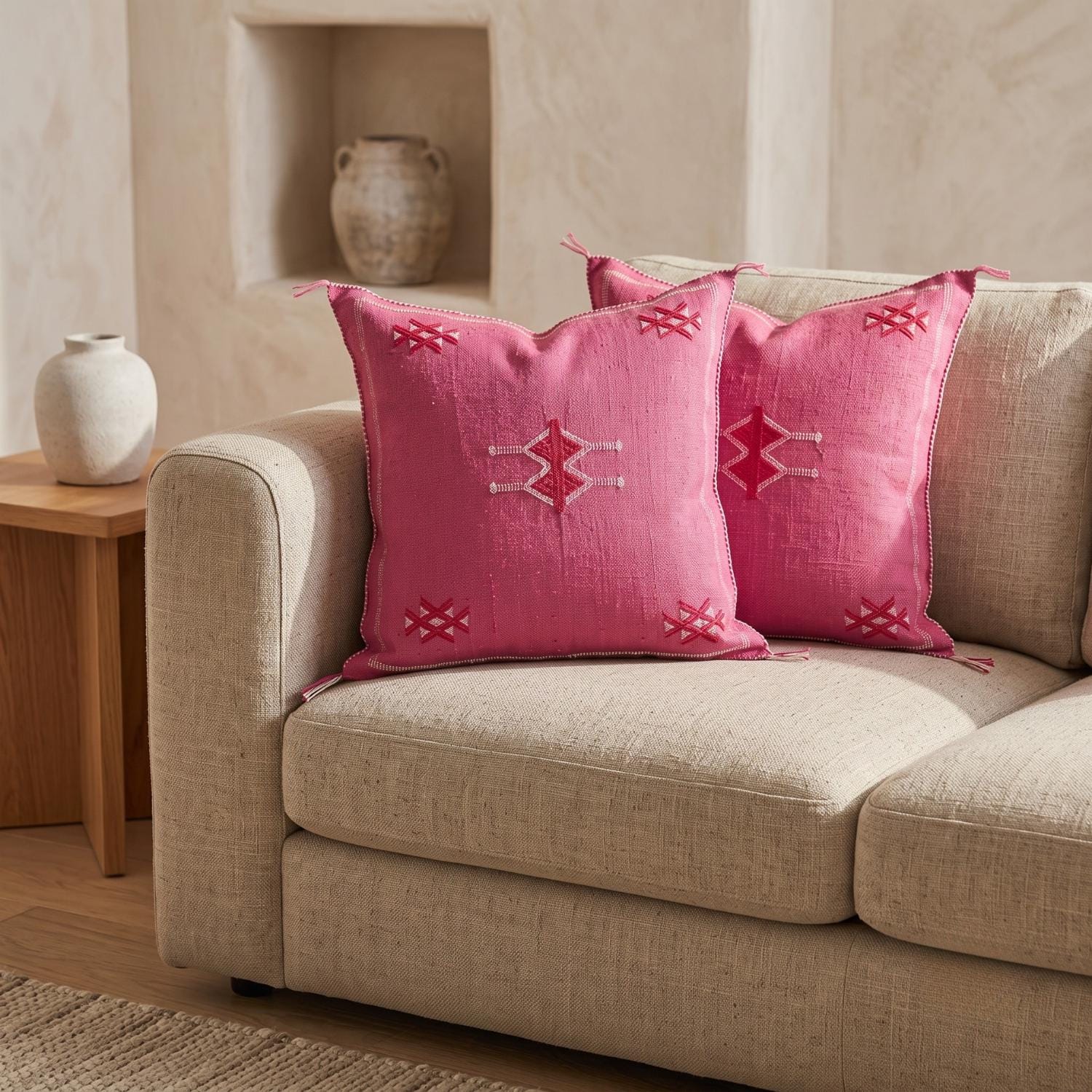 Berber Pink Cactus Pillow