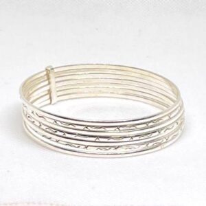 Sterling Silver Bangle Set, Berber Cuff Bracelets, Tribal Jewelry