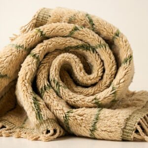 Mrirt Rug - Sandy Sage Green Wool Rug - Handmade Vertical Stripe Rug - Ultra Plush Area Rug - Berber Carpet - Multiple Sizes