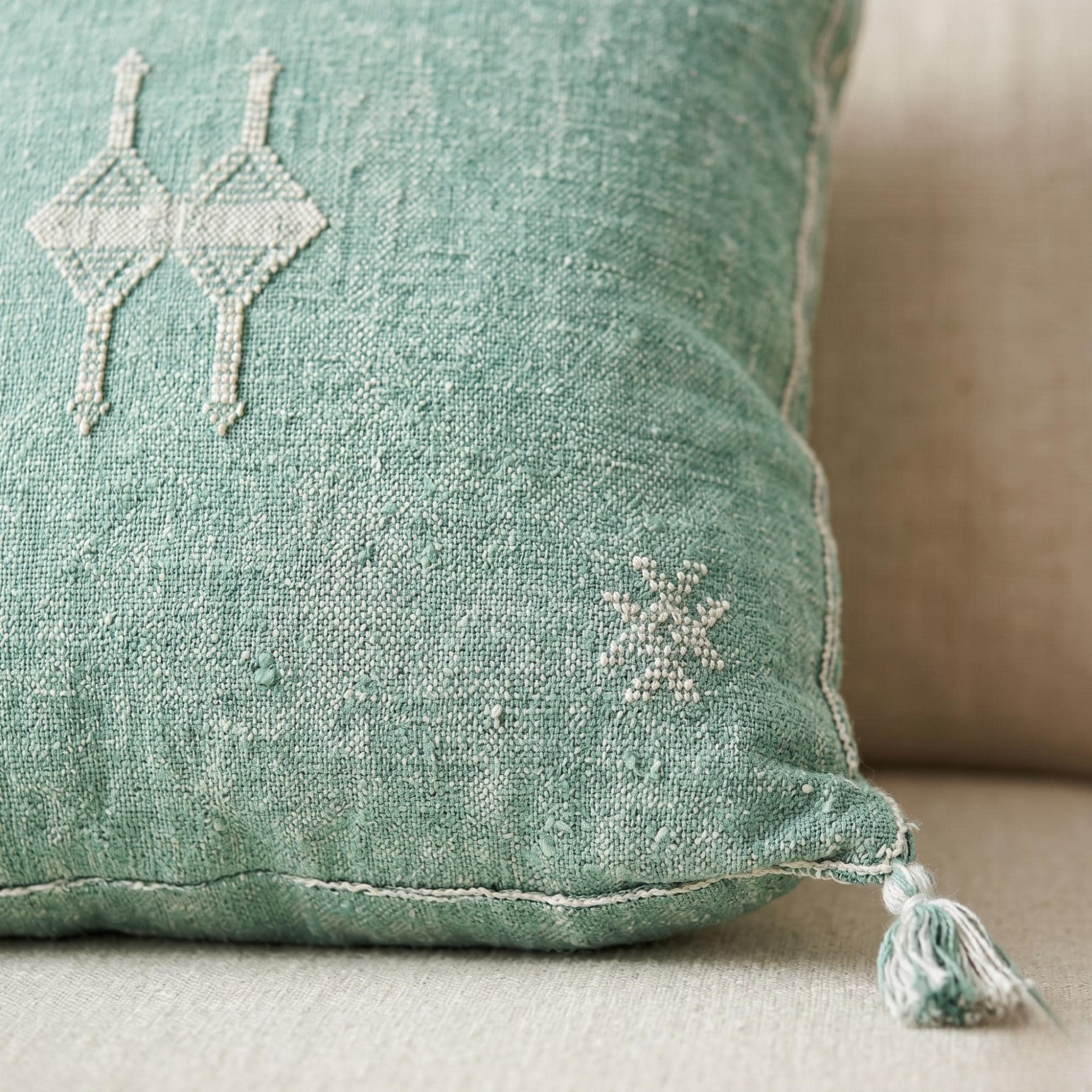 Berber Verde Agua Cactus Silk Handmade Sabra Pillow