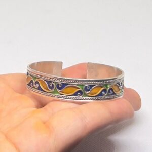 Handmade Sterling Silver Berber Cuff: Kabyle Tribal Bracelet