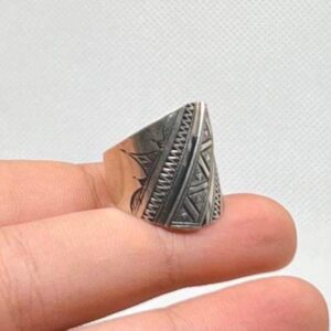 Handmade Sterling Silver Berber Ring: Tuareg Tribal Jewelry Size 10 US, 62 EU