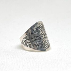 Handmade Berber Sterling Silver Ring: Tribal Ethnic Boho Jewelry Size 10 US