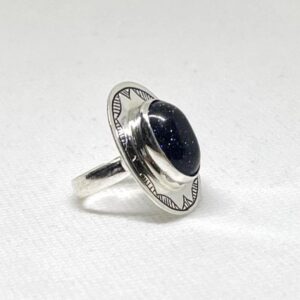 Handmade Sterling Silver Onyx Ring: Tuareg Berber Jewelry, Size 6.5