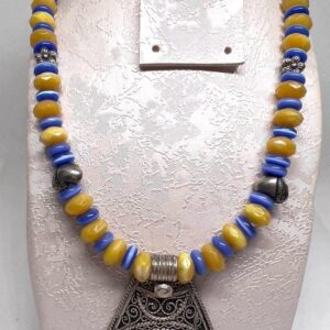 Vintage Silver Berber Necklace: African Tuareg Boho Jewelry