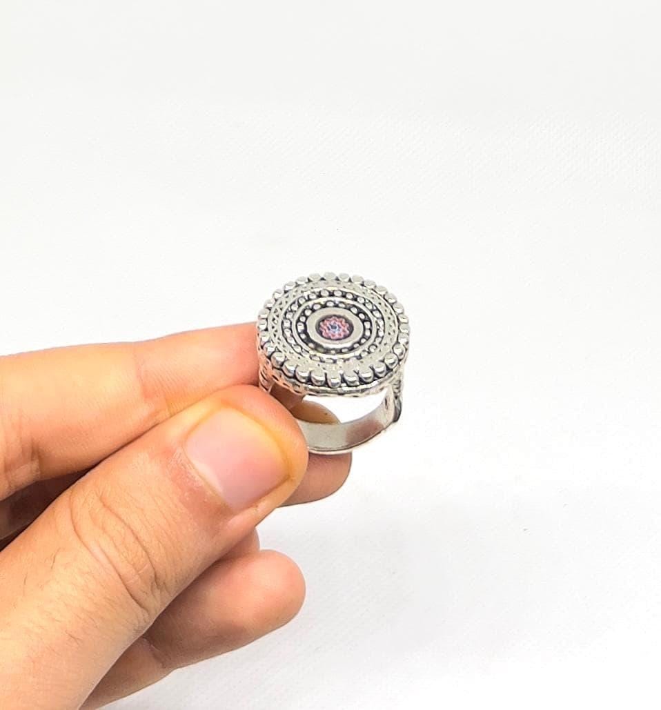 Handmade Berber Silver Plated Ring: Tribal Jewelry